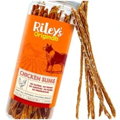 Riley's Chicken Strips For Dogs - USA Sourced Single Ingredient Dog Treat -Dehydrated Real Meat Chicken Dog Treats Natural Chicken Sticks Dog Jerky Treats Made In The USA - 6 Oz