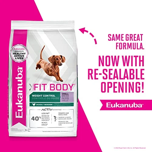 Eukanuba Fit Body Weight Control Small Breed Dry Dog Food, 4 Lb. Bag 2 Eukanuba Fit Body Weight Control Small Breed Dry Dog Food, 4 Lb. Bag - Image 2