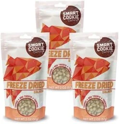Smart Cookie Freeze Dried Salmon Bites - Single Ingredient Freeze Dried Salmon Treats For Dogs - Wild Caught Alaskan Salmon Dog Training Treats & Dog Food Topper - Made In USA - 2oz Bag, 3 Pack -Zoomie Shop 51S XuBAQkL. AC