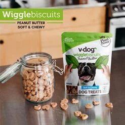 V-dog Soft And Chewy Vegan Wiggle Dog Biscuits - Dog Training Treats - Small, Medium And Large Breeds - Natural Peanut Butter Flavor Superfoods - 10 Ounce - All Natural - Made In The USA 7 V-dog Soft And Chewy Vegan Wiggle Dog Biscuits - Dog Training Treats - Small, Medium And Large Breeds - Natural Peanut Butter Flavor Superfoods - 10 Ounce - All Natural - Made In The USA -Zoomie Shop 51S1OFSOqgL