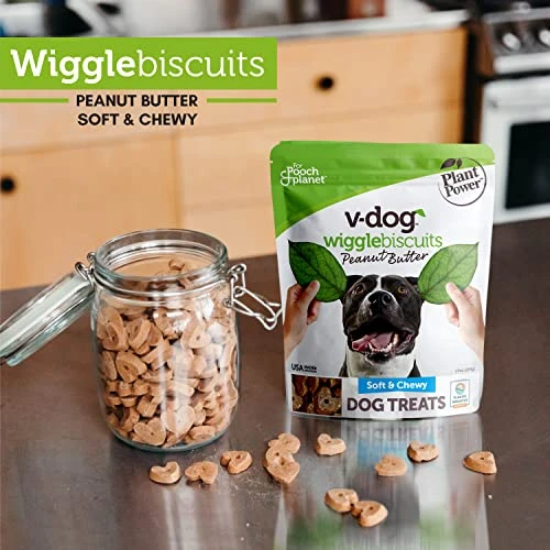 V-dog Soft And Chewy Vegan Wiggle Dog Biscuits - Dog Training Treats - Small, Medium And Large Breeds - Natural Peanut Butter Flavor Superfoods - 10 Ounce - All Natural - Made In The USA 3 V-dog Soft And Chewy Vegan Wiggle Dog Biscuits - Dog Training Treats - Small, Medium And Large Breeds - Natural Peanut Butter Flavor Superfoods - 10 Ounce - All Natural - Made In The USA - Image 3