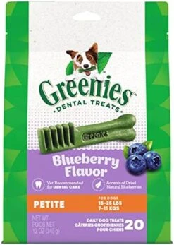 GREENIES Petite Natural Dog Dental Care Chews Oral Health Dog Treats Blueberry Flavor, 12 Oz. Pack (20 Treats) -Zoomie Shop 51SFY0hnIL. AC