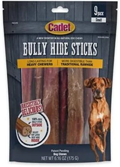 Cadet Bully Hide Sticks For Dogs - All-Natural Bully Stick & Beef Hide Dog Chews - Long Lasting Bully Sticks Alternative Made With 2 Ingredients - Dog Chews For Aggressive Chewers, Small (9 Pack) -Zoomie Shop 51SGvN6yYYL. AC