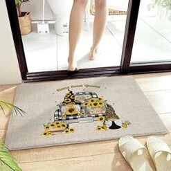 Cute Dog Love Heart Area Rug Non Slip Absorbent Non Shedding Easy Clean Washable Thick Plush Door Mat For Bathroom Entryway Living Dining Room Kitchen 20"x31.5" - Pet Paws With Word Welcome -Zoomie Shop 51SZBC1Vf S. AC