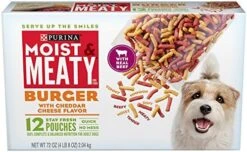 Purina Moist And Meaty Burger With Cheddar Cheese Flavor Dry Soft Dog Food Pouches - 36 Ct. Pouch -Zoomie Shop 51Sa4xEihoL. AC