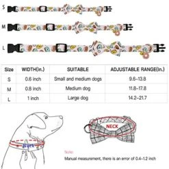 KUDES 2 Pack Dog Collars With Bow Tie, Adjustable Dog Collar With Bells Safety Buckle Cute Pet Collars For Small/Medium/Large Dogs And Cats Boys Girls (Doughnut+Pizza, L(14"-22")) -Zoomie Shop 51SiHrrmGGL