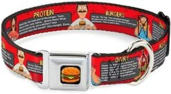 Dog Collar Seatbelt Buckle Bobs Burgers 6 Food Group Blocks Reds 18 To 32 Inches 1.5 Inch Wide 19 Dog Collar Seatbelt Buckle Bobs Burgers 6 Food Group Blocks Reds 18 To 32 Inches 1.5 Inch Wide -Zoomie Shop 51SpJcL8NoL. AC 1