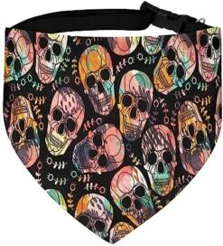 GENERIC Palms Leaves Tropical Flowers And Butterflies Pet Bandana Collar - Scarf Collar - Art Dog Bandana Minimal Head Cicumference -Zoomie Shop 51SqtBCs9pL. AC