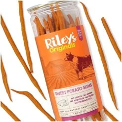 Riley's Slims Dried Sweet Potato Dog Treats - Dehydrated Sweet Potato Chews For Dogs - Single Ingredient USA Sourced Dog Treats Made In The USA - 7.5 Oz -Zoomie Shop 51SrYodhFqL. AC