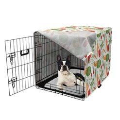 Ambesonne Vegetable Dog Crate Cover, Cartoon Design Food Pattern Carrot Pepper Soybean PumpkSlice Pease, Easy To Use Pet Kennel Cover For Small Dogs Puppies Kittens, 18 Inch, Burnt Sienna Fern Green 11 Ambesonne Vegetable Dog Crate Cover, Cartoon Design Food Pattern Carrot Pepper Soybean PumpkSlice Pease, Easy To Use Pet Kennel Cover For Small Dogs Puppies Kittens, 18 Inch, Burnt Sienna Fern Green -Zoomie Shop 51TVDk5gB5L