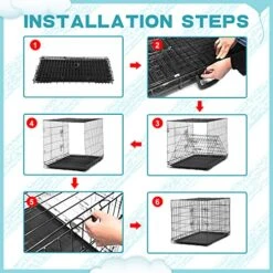 BLKMTY Foldable Dog Crate Wire Metal Dog Cage Large 30" Dog Kennel W/Divider Panel Double-Door Animal Segregation Cage Pet Crate W/Tray Dog Crates Indoor Outdoor Travel Camping Pet Playpen -Zoomie Shop 51TW0cFtFEL