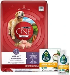 Purina ONE High Protein Dry Senior Dog Food Plus Vibrant Maturity Adult 7 Plus Formula - 31.1 Lb. Bag -Zoomie Shop 51TbH0IGgL. AC