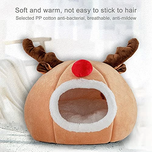 JENPECH Christmas Style Cat Bed House - Comfortable Christmas Reindeer Shape Dog Bed Cave Warm Sleeping Bag Sofa Cushion Nest For Small Puppies Kitten Camel S 3 JENPECH Christmas Style Cat Bed House - Comfortable Christmas Reindeer Shape Dog Bed Cave Warm Sleeping Bag Sofa Cushion Nest For Small Puppies Kitten Camel S - Image 3