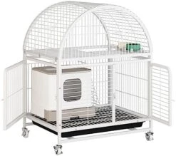 Cat Playpen For Indoor Cats Universal Wheel With Lock Made Of Thick Steel Pipe Steel Wire, Anti-Collision Door Lock Suitable For Cats, Dogs, 3 Colors (Color : Green, Size : 79 * 63 * 97cm) -Zoomie Shop 51TrbNzqd L. AC