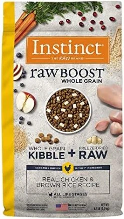Instinct Raw Boost Whole Grain Real Lamb & Oatmeal Recipe Natural Dry Dog Food, 4.5 Lb. Bag -Zoomie Shop 51Tts50EpXL. AC