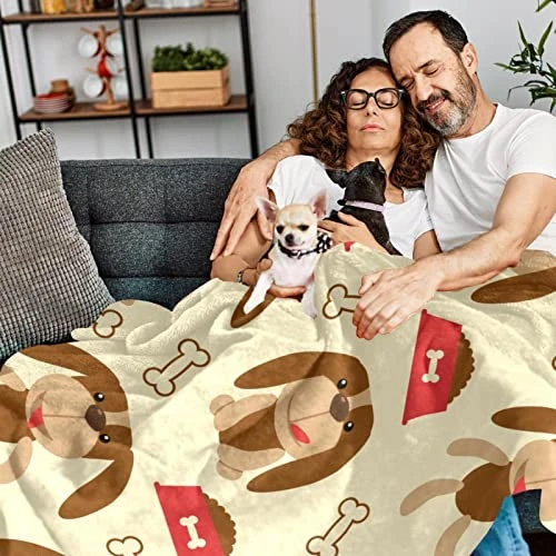 GENERIC Lovely Little Dog Bone Dog Food Fleece Throw Blanket For Couch Lightweight Plush Fuzzy 5 GENERIC Lovely Little Dog Bone Dog Food Fleece Throw Blanket For Couch Lightweight Plush Fuzzy - Image 5