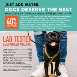 Nature's Diet Simply Raw® Freeze-Dried Raw Whole Food Meal - Makes 18 Lbs Fresh Raw Food With Muscle, Organ, Bone Broth, Whole Egg, Superfoods, Fish Oil Omega 3, 6, 9, Probiotics & Prebiotics (Beef) -Zoomie Shop 51Ty6qSolEL