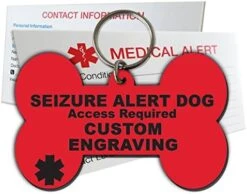 My Identity Doctor Seizure Alert Service Dog Tag Custom Engraved Dog Bone Plastic - Blue - Small -Zoomie Shop 51U a5MSejL. AC