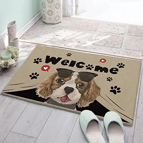 Cute Dog With Sunglasses Doormat Area Rug Non Slip Non-Shedding Absorbent Living Room Entryway Bedroom Floor Mat 24"x35", Anti-Skid Soft Fluffy Door Mat Indoor Home Decor, Pet Paws With Word Welcome 3 Cute Dog With Sunglasses Doormat Area Rug Non Slip Non-Shedding Absorbent Living Room Entryway Bedroom Floor Mat 24"x35", Anti-Skid Soft Fluffy Door Mat Indoor Home Decor, Pet Paws With Word Welcome - Image 3