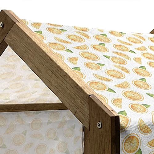 Ambesonne Orange Wooden Pet House, Watercolor Slices Of Orange Fruit With Green Leaves Fresh Ripe Juicy Food, Indoor & Outdoor Portable Dog Kennel With Pillow And Cover, Small, Orange Green White 4 Ambesonne Orange Wooden Pet House, Watercolor Slices Of Orange Fruit With Green Leaves Fresh Ripe Juicy Food, Indoor & Outdoor Portable Dog Kennel With Pillow And Cover, Small, Orange Green White - Image 4