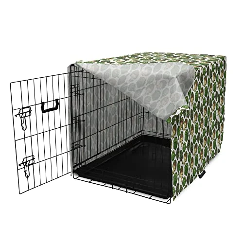 Ambesonne Artichoke Dog Crate Cover, Hand Drawn Food Art Slashed In Half Veggie Repetitive Ornament Garden To Cuisine, Easy To Use Pet Kennel Cover For Medium Large Dogs, 18 Inch, Fern Green 3 Ambesonne Artichoke Dog Crate Cover, Hand Drawn Food Art Slashed In Half Veggie Repetitive Ornament Garden To Cuisine, Easy To Use Pet Kennel Cover For Medium Large Dogs, 18 Inch, Fern Green - Image 3