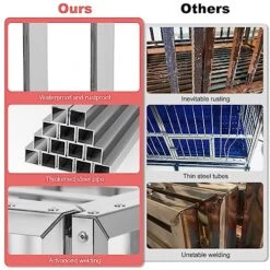 LUCKUP Stainless Steel Dog Crate Heavy Duty Dog Kennel - 40 Inch Foldable Metal Dog Cage For Large & Medium Dogs Indoor/Outdoor Use With Wheels & Tray -Zoomie Shop 51VLoolBmnL