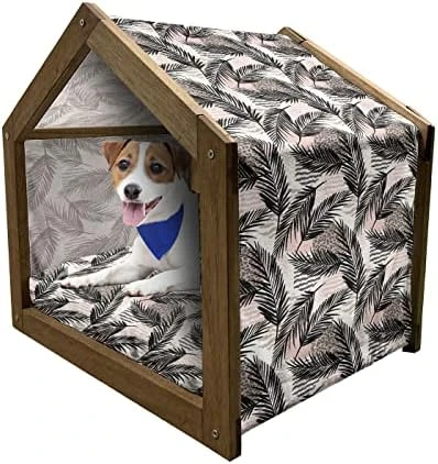 Lunarable Candy Cane Wooden Dog House, Round And Cane Candy Design Ornamental Christmas Theme Holiday Food, Outdoor & Indoor Portable Dog Kennel With Pillow And Cover, X-Large, Vermilion Seafoam White 8 Lunarable Candy Cane Wooden Dog House, Round And Cane Candy Design Ornamental Christmas Theme Holiday Food, Outdoor & Indoor Portable Dog Kennel With Pillow And Cover, X-Large, Vermilion Seafoam White - Image 8