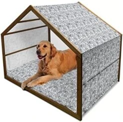 Ambesonne Food Wooden Dog House, Repetitive Pattern With Outline Fruits And Vegetables, Indoor & Outdoor Portable Dog Kennel With Pillow And Cover, X-Large, Pale Orange Pale Yellow 23 Ambesonne Food Wooden Dog House, Repetitive Pattern With Outline Fruits And Vegetables, Indoor & Outdoor Portable Dog Kennel With Pillow And Cover, X-Large, Pale Orange Pale Yellow -Zoomie Shop 51VV3qUM7KL. AC
