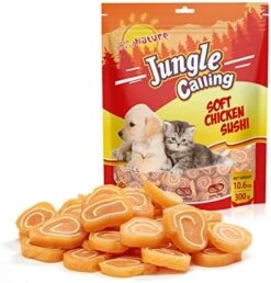 Jungle Calling Chicken Wrapped Dog Treats, Grain Free Soft Chewy Chicken&Codfish Treats For Training Rewards,10.6Ounce 11 Jungle Calling Chicken Wrapped Dog Treats, Grain Free Soft Chewy Chicken&Codfish Treats For Training Rewards,10.6Ounce -Zoomie Shop 51VmCtbJUsL. AC