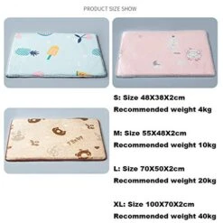 Pet Dog Mat Summer Cat Dog Ice Silk Mat Sleeping Pad Ice Pad Cooling Resistant Bite Nest Cat With Pad Cool Pad (Color : Green, Size : XL) -Zoomie Shop 51Vz6KlTGYL