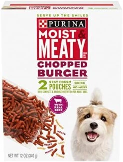 Purina Moist And Meaty Burger With Cheddar Cheese Flavor Dry Soft Dog Food Pouches - 36 Ct. Pouch -Zoomie Shop 51WAOY8BZAL. AC