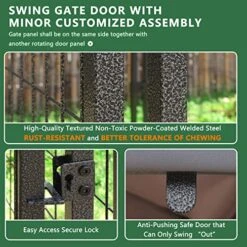 VEIKOU Outdoor Dog Kennel, 8' X 6' X 4' Dog Kennel Large W/Rotate Feeding Doors & Upgraded Canopy, Heavy Duty Dog Kennels Dog House With Powder Coated Steel Frame -Zoomie Shop 51WKjlNnAzL