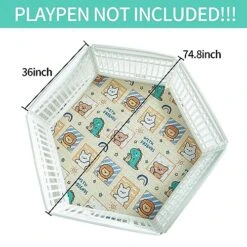 36" Wide Hexagonal Dog Pen Urine Pad Dog Urine Pad Puppy Pad, [PLAYPEN Not Included!] Reusable Whelping Playpen Crate Reusable Washable Pet Mattress Pads Pet Training Pads For Playpen, Crate, Kennel -Zoomie Shop 51WTnmWkzhL