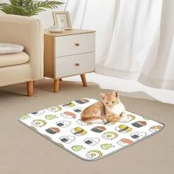 Washable Dog Cooling Mat Cartoon Kawaii Sushi Summer Cats Sleeping Mat Cute Japanese Food Summer Dog Bed Mats 22x27.6inch Pet Ice Silk Sleep Kennel Pad Animal Sleep Bed For Home Outdoor Travel -Zoomie Shop 51WcJ6F05pL