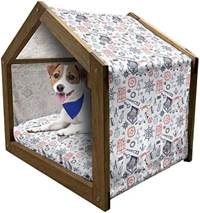 Lunarable Pumpkin Wooden Dog House, Colorful Fruits Of The Autumn Halloween Vegetarian And Vegan Food Options, Outdoor & Indoor Portable Dog Kennel With Pillow And Cover, X-Large, Orange Green 13 Lunarable Pumpkin Wooden Dog House, Colorful Fruits Of The Autumn Halloween Vegetarian And Vegan Food Options, Outdoor & Indoor Portable Dog Kennel With Pillow And Cover, X-Large, Orange Green - Image 13