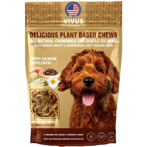 Vivus Pets Calming Chews For Dogs Anxiety Relief - Chick'n Flavored Vegan Dog Calming Treats For Training & Behavior Aid - All Natural Ingredients, Suitable For Dogs Of All Breeds, 5.3 Oz 1 Vivus Pets Calming Chews For Dogs Anxiety Relief - Chick'n Flavored Vegan Dog Calming Treats For Training & Behavior Aid - All Natural Ingredients, Suitable For Dogs Of All Breeds, 5.3 Oz