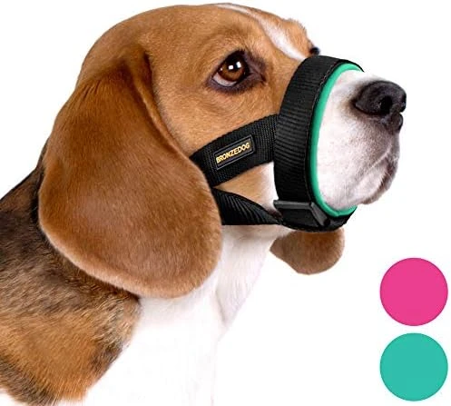 BRONZEDOG Soft Padded Dog Muzzle Adjustable Neoprene Comfort Bitting Chewing Pet Muzzles For Small Medium Large Dogs Puppy (Pink, Small) 7 BRONZEDOG Soft Padded Dog Muzzle Adjustable Neoprene Comfort Bitting Chewing Pet Muzzles For Small Medium Large Dogs Puppy (Pink, Small) - Image 7