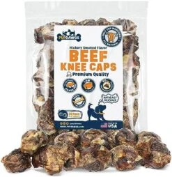 PUPDAWGS Single Ingredient Dog Bone Made In USA - Beef Knee Caps - 100% Natural Dog Bones For Aggressive Chewers - From USDA Inspected Beef - Hickory Smoked - Individually Wrapped (3 Piece Pack) -Zoomie Shop 51Wtn4OkyqL. AC