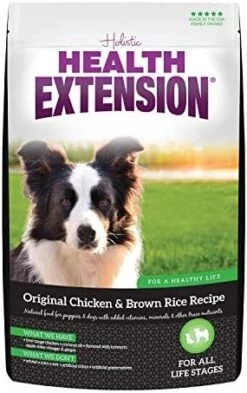Health Extension Dry Dog Food, Natural Food With Added Vitamins & Minerals, Suitable For Puppies & Dogs, Original Chicken & Brown Rice Recipe (4 Pound / 1.8 Kg) -Zoomie Shop 51X210lPgEL. AC
