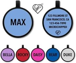 LYP Soundless Pet Tag - Deep Engraved Silicone – Double Sided And Engraving Will Last - Many Design Choices Of Pet ID Tags, Dog Tags, Cat Tags (Red, Circle) -Zoomie Shop 51XGyEqMqXL. AC
