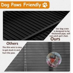 Tuanlove 48" Dog Crate Heavy Duty Indestructible Dog Crate, High Anxiety Dog Crate With Lockable Wheels Double Doors & Locks Design, Removable Tray Design, Upgraded (Silver) -Zoomie Shop 51XbVLpjtBL