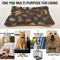 Dog Bed Cartoon Healthy Food Nuts Crate Pad Mat 36''x24'' Washable Pet Bed Cat Beds Soft Dog Mattress- Anti-Slip Kennel Pad Luxury Color -Zoomie Shop 51Xh0p7Z1YL