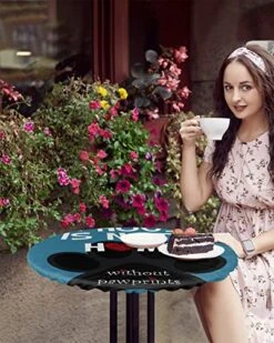 Aomike Round Fitted Tablecloth, Valentine's Day Pet Dog Paw Print Black Rose Flower Blue Elastic Edge Tablecloth Waterproof Wipeable Table Cover For Dinning Fits Tables Up To 36" - 44" -Zoomie Shop 51XuUGSdWhL