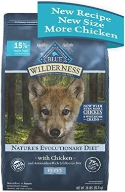 Blue Buffalo Wilderness High Protein Natural Puppy Dry Dog Food Plus Wholesome Grains, Chicken 13 Lb Bag -Zoomie Shop 51Y7VZzEszL. AC
