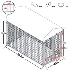 VEIKOU Outdoor Dog Kennel, 8' X 6' X 4' Dog Kennel Large W/Rotate Feeding Doors & Upgraded Canopy, Heavy Duty Dog Kennels Dog House With Powder Coated Steel Frame -Zoomie Shop 51Y7ucumnkL