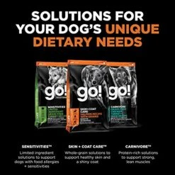 GO! SOLUTIONS Skin + Coat Care - Dry Dog Food, 25 Lb - Salmon Recipe With Grains For All Life Stages - Complete + Balanced Nutrition For Dogs -Zoomie Shop 51Y8qLvvlUL