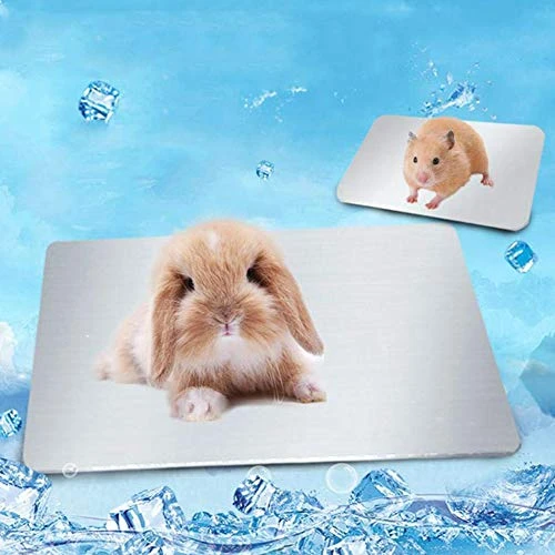 SONGBIRDTH Summer Small Pet Hamster Rabbit Aluminum Alloy Cooling Mat Non-Slip Cage Bed Pad,Breathable Cotton Blend,Removable Easy To Clean Silver L 3 SONGBIRDTH Summer Small Pet Hamster Rabbit Aluminum Alloy Cooling Mat Non-Slip Cage Bed Pad,Breathable Cotton Blend,Removable Easy To Clean Silver L - Image 3