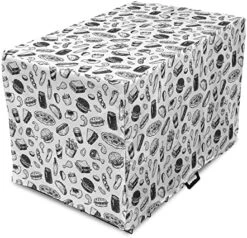 Lunarable Soda Dog Crate Cover, Fast Food Burger Pizza Hot Dog Junk Unhealthy Meal Menu Wings Restaurant, Easy To Use Pet Kennel Cover For Small Dogs Puppies Kittens, 22 Inch, Charcoal Grey And White 27 Lunarable Soda Dog Crate Cover, Fast Food Burger Pizza Hot Dog Junk Unhealthy Meal Menu Wings Restaurant, Easy To Use Pet Kennel Cover For Small Dogs Puppies Kittens, 22 Inch, Charcoal Grey And White -Zoomie Shop 51YGkELO2dL. AC 13