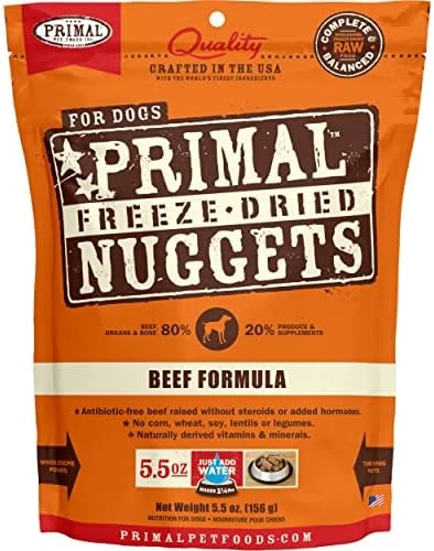 Primal Freeze Dried Nuggets For Dogs Beef, Complete Meal Freeze Dried Dog Food Healthy Grain Free Raw Dog Food, Crafted In The USA (14 Oz) 6 Primal Freeze Dried Nuggets For Dogs Beef, Complete Meal Freeze Dried Dog Food Healthy Grain Free Raw Dog Food, Crafted In The USA (14 Oz) - Image 6