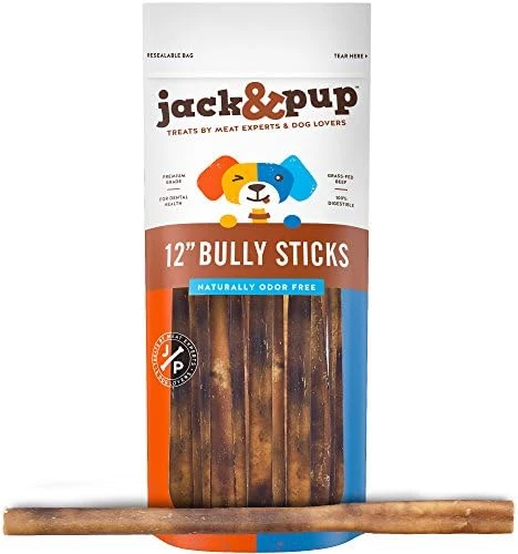 Jack&Pup Thin Dog Bully Sticks Odor Free, Bully Sticks For Dogs, Healthy Dog Treats Bully Sticks For Small Dogs, Beef Dog Chews, Pizzle Chew Sticks For Dogs (12-Inch Thin Bully Stick, 12 Pack) 10 Jack&Pup Thin Dog Bully Sticks Odor Free, Bully Sticks For Dogs, Healthy Dog Treats Bully Sticks For Small Dogs, Beef Dog Chews, Pizzle Chew Sticks For Dogs (12-Inch Thin Bully Stick, 12 Pack) - Image 10